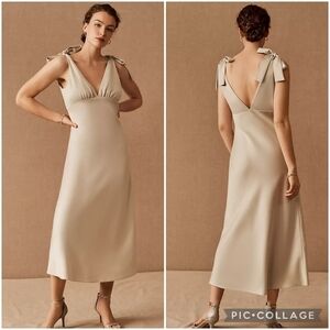 *Last Chance* NWT BHLDN Sachin + Babi Hudson Satin Charmeuse Dress Champagne